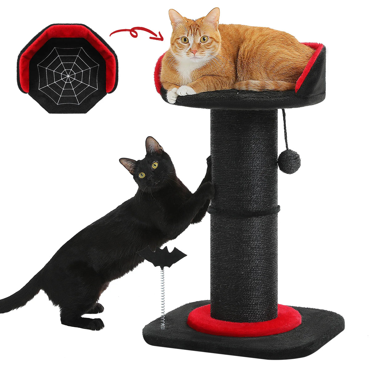 Pawz Road Tall Cat Scratching Post With Removable Bed