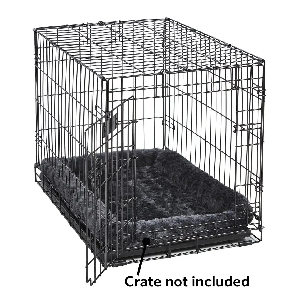 Small Gray Quiet Time Dog Bed Cozy Calming Anti-Anxiety Pet Mat for Small Dogs Cats Puppies Comfortable Washable Non-Slip