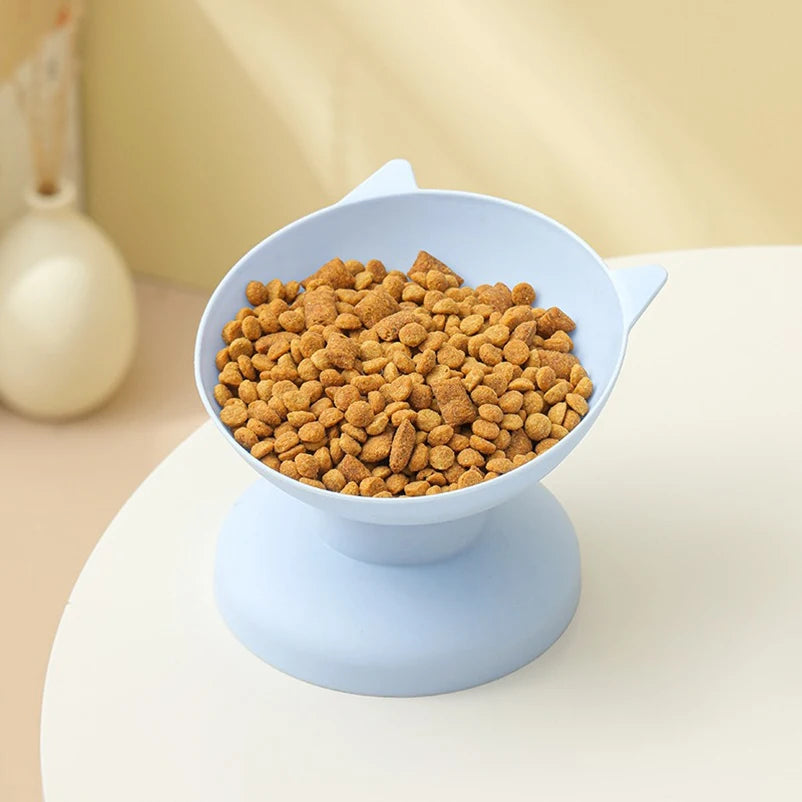 New Pet Cat Dog Bowl High Foot Dog Bowl 45° Neck Protector Cat Pet Food Water Bowl Anti-Overturning Binaural Pet Feeding Bowl