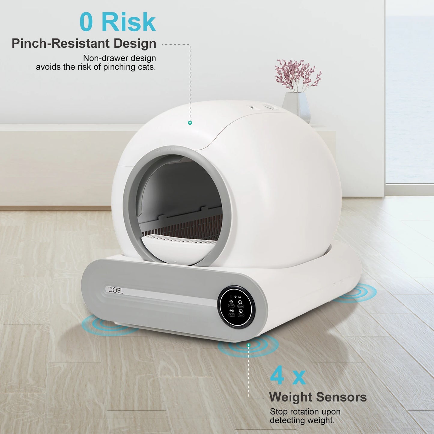 DOEL Smart Self Cleaning Cat Litter Box WiFi App Control