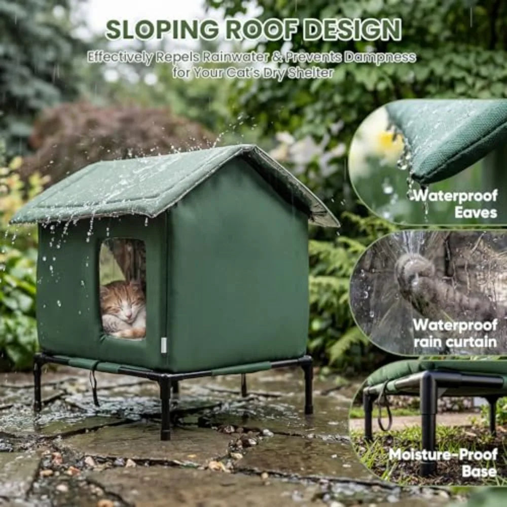 Weatherproof Outdoor Cat House Insulated Shelter For Stray Cats