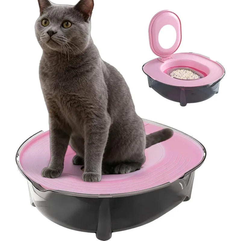 Cat Litter Box Set — Detachable, Splash-Proof, and Odor-Resistant Design — Compact Cat Toilet & Litter Pan