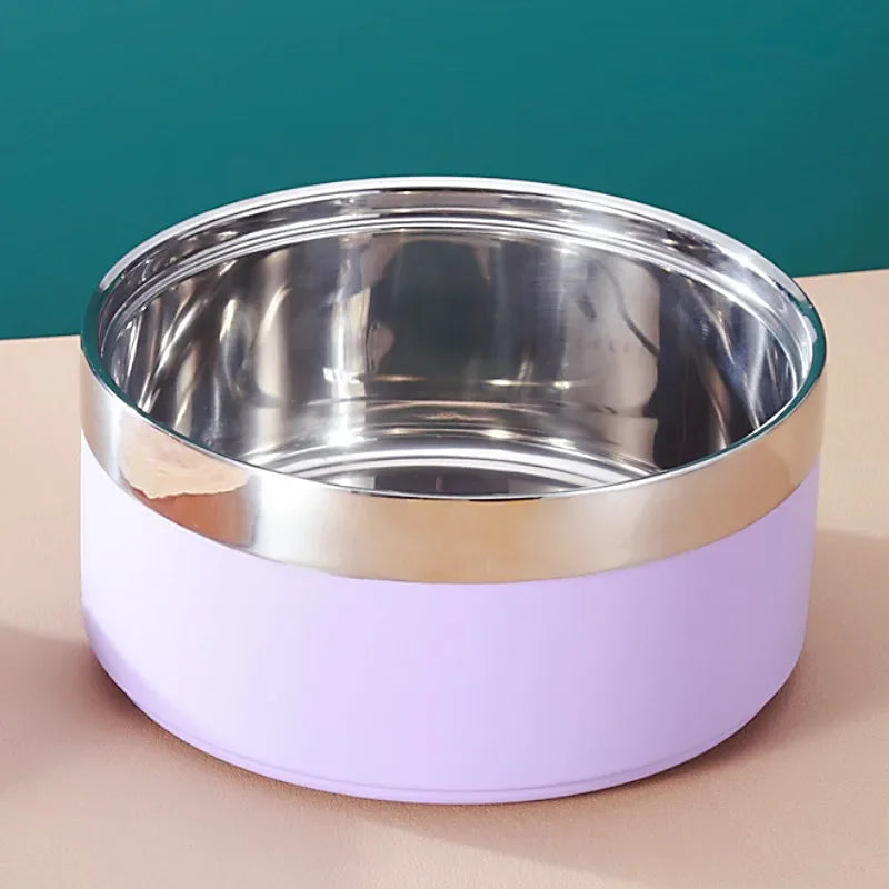 Dog Food Bowl Stainless Steel Dog Bowl Double-layer Water Bowls for Dogs Feeding Non-slip Cat Drinking Bowls Feeder Pet Supplies