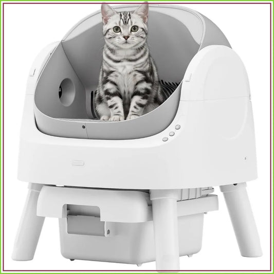 Self-Cleaning Cat Litter Box, Automatic for Multiple Cats, Safety Sensors, Open-Top