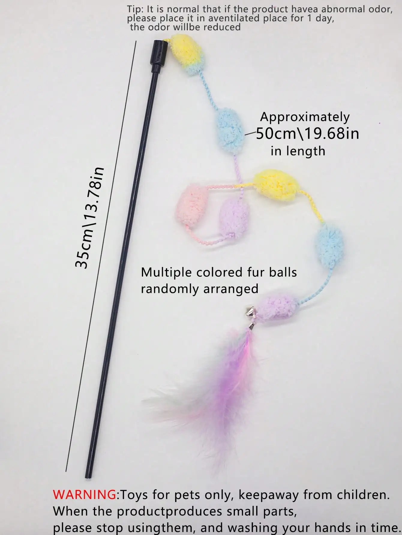 2pcs Cat Teaser Stick With Bell, Interactive Pet Toy For Self-Entertainment