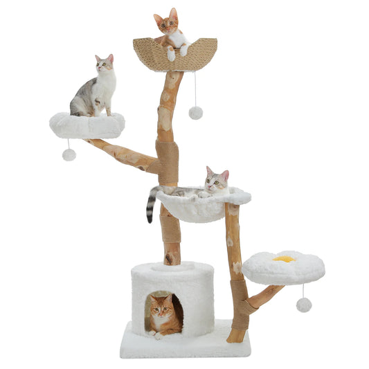 PAWZ Road Large Cat Tree Tower With Sisal Scratching Post And Basket Bed