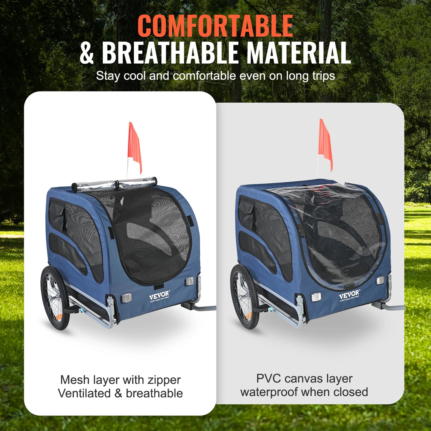 SucceBuy 100 Lb Pet Bicycle Trailer Carrier for Dogs