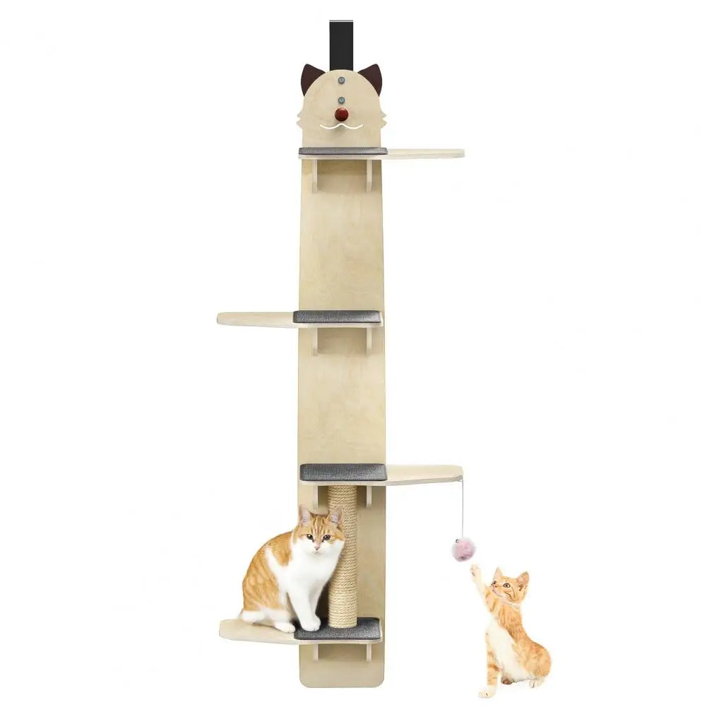 Over Door Cat Tree With Scratching Post And Climbing Shelves
