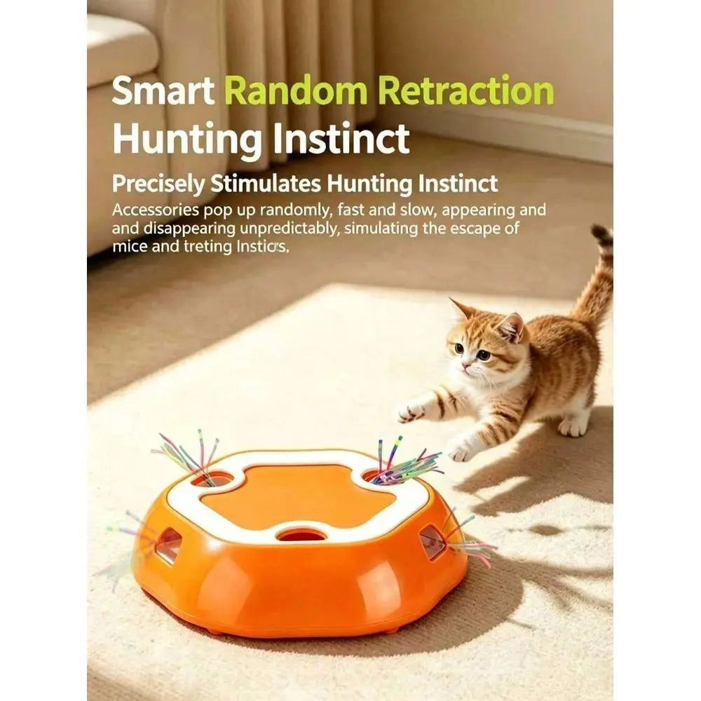 Holes Electronic Interactive Cat Toy Automatic Pop Hide Seek Motion Teaser Low Noise MultiTouch Dynamic Design Relieves Boredom