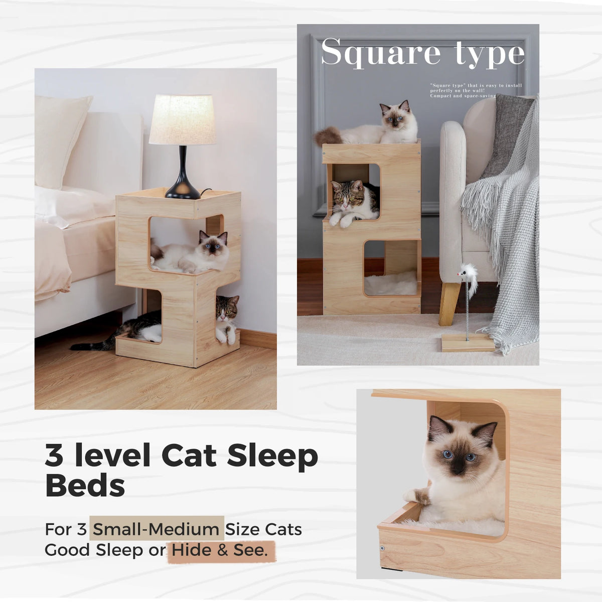 PAWZ Road Modern Cat Condo With Removable Mats And Scratcher by Annie N Poe Cattastic Supplies