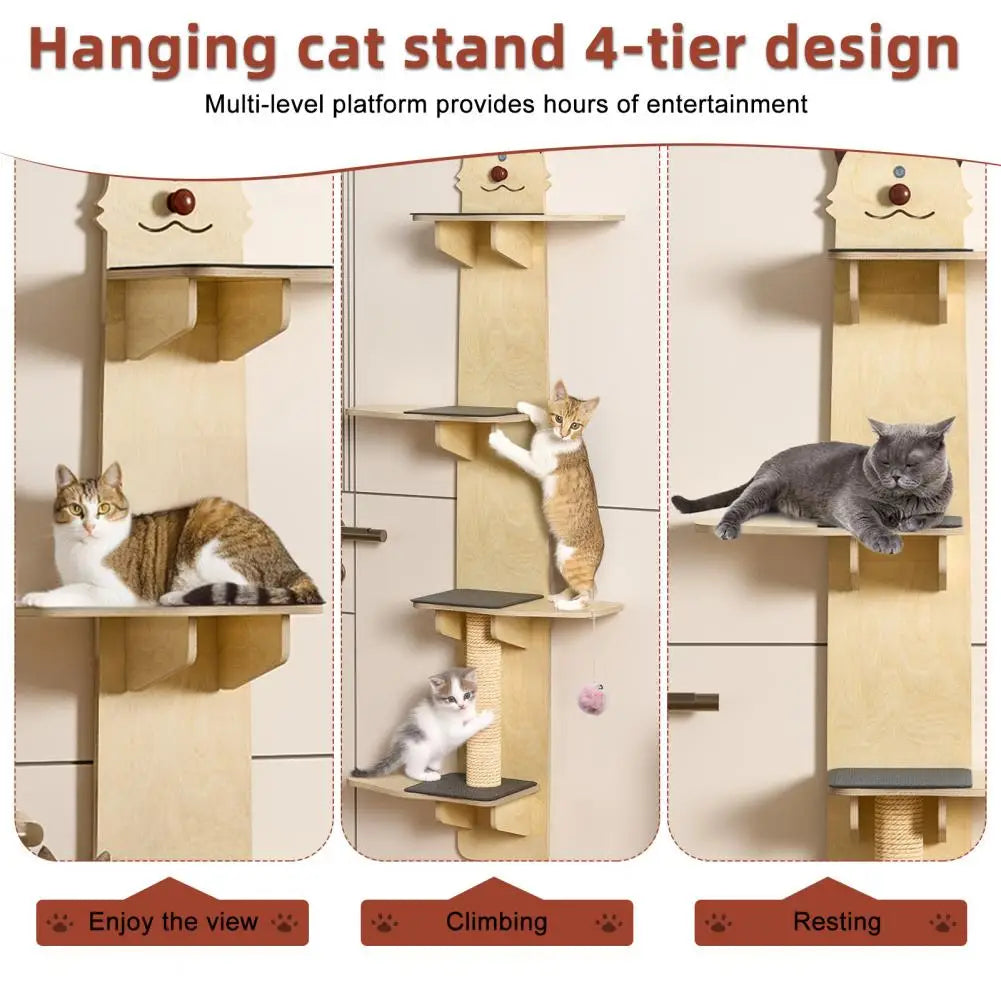 Over Door Cat Tree With Scratching Post And Climbing Shelves