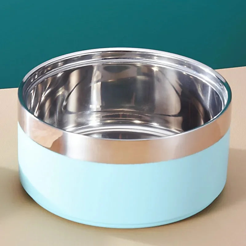 Dog Food Bowl Stainless Steel Dog Bowl Double-layer Water Bowls for Dogs Feeding Non-slip Cat Drinking Bowls Feeder Pet Supplies