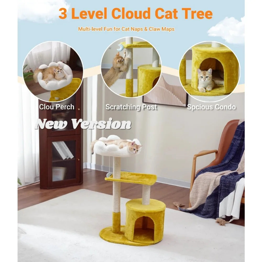 NBVCX Multi Level Cat Tree Tower With Cozy Padded Bed by Annie N Poe Cattastic Supplies