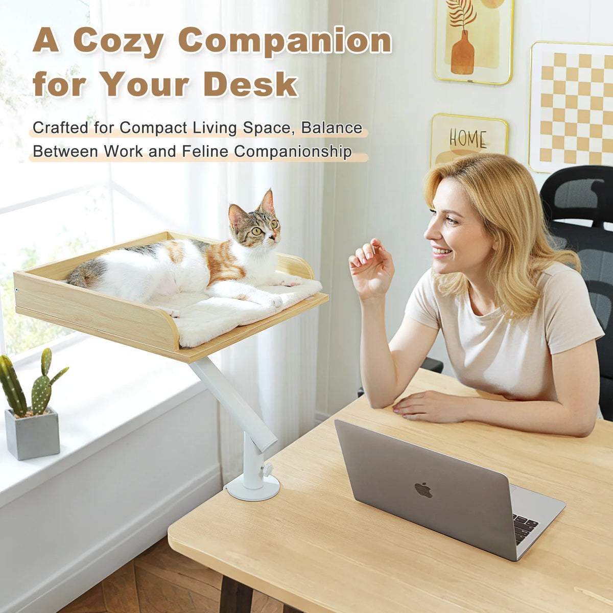 PAWZ Road Rotatable Cat Desk Bed Adjustable Plush Hammock by Annie N Poe Cattastic Supplies