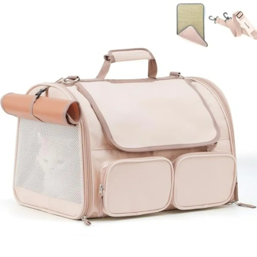 Soft Sided Cat Carrier Backpack With Mesh Windows Airline Approved