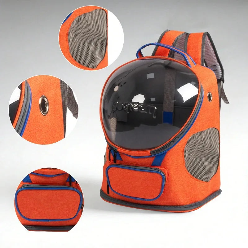 Foldable Breathable Transparent Cat And Dog Backpack Carrier