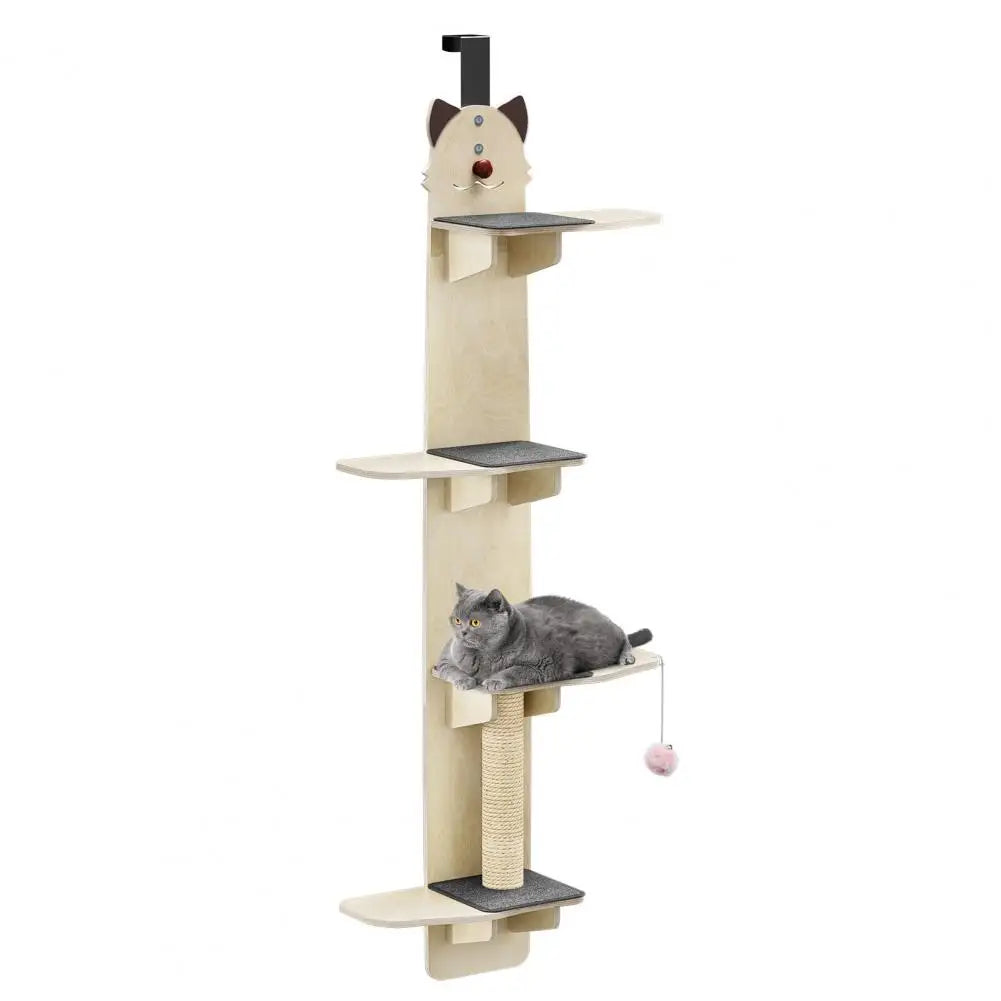 Over Door Cat Tree With Scratching Post And Climbing Shelves