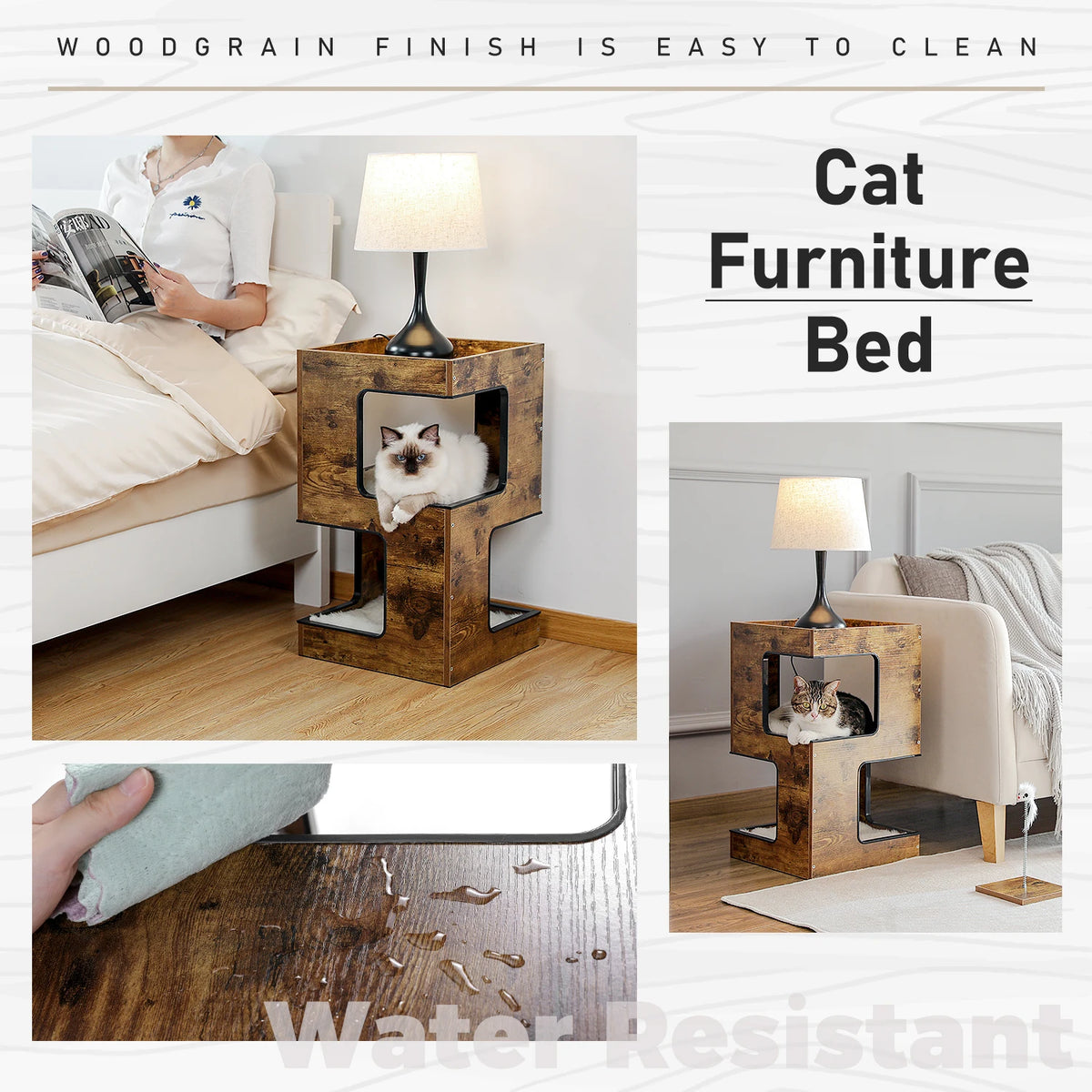 PAWZ Road Modern Cat Condo With Removable Mats And Scratcher by Annie N Poe Cattastic Supplies