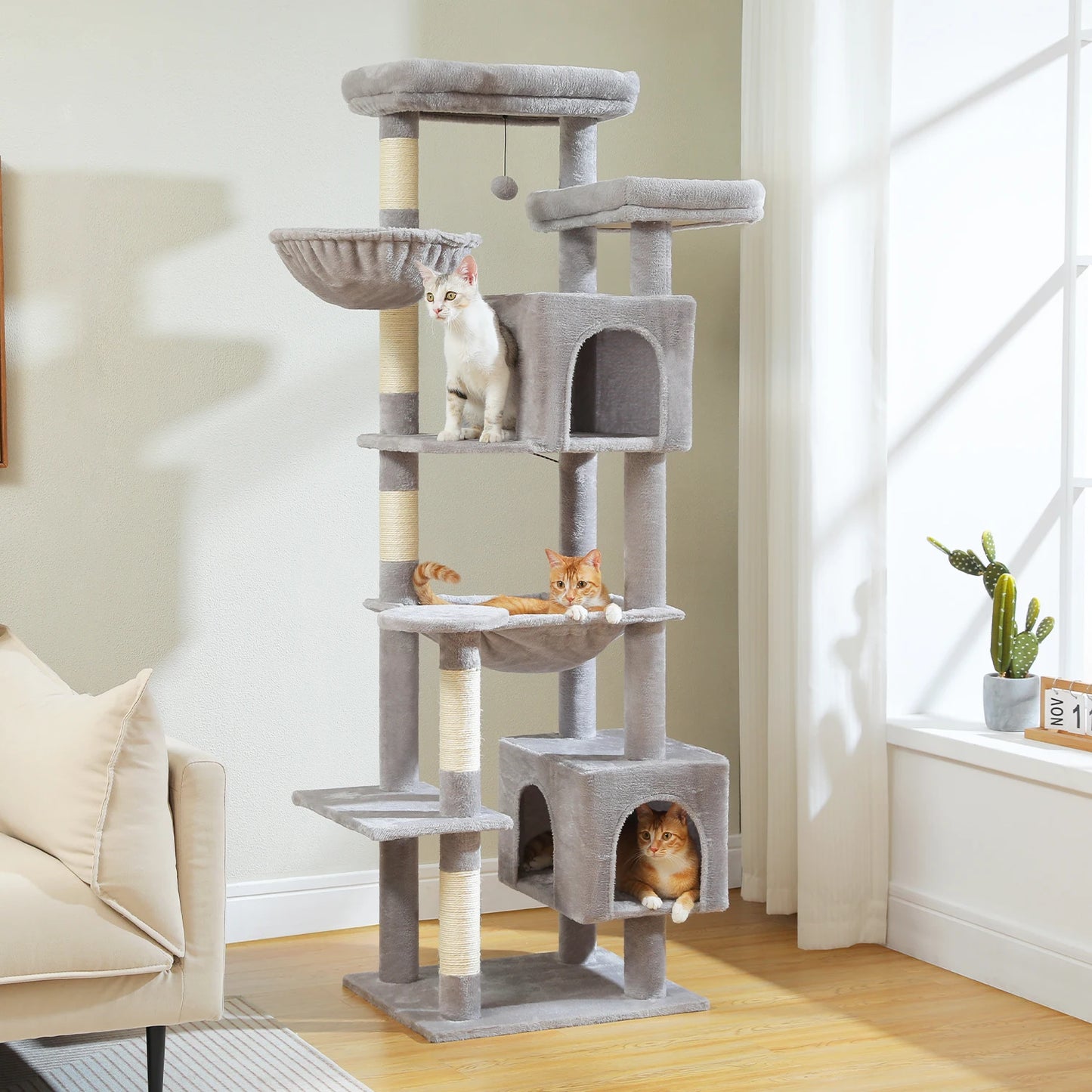 PAWZ Road Tall Cat Tree With Durable Scratching Posts