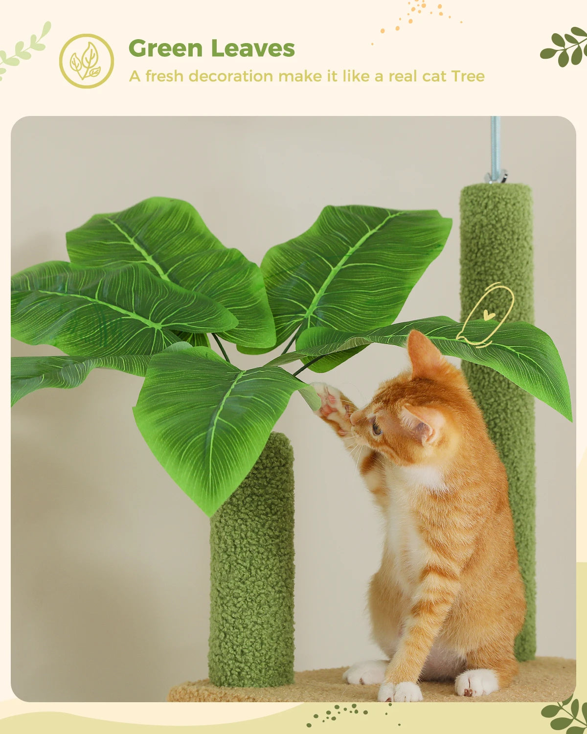 PETEPELA Cactus Cat Tree Floor To Ceiling Adjustable Tower by Annie N Poe Cattastic Supplies