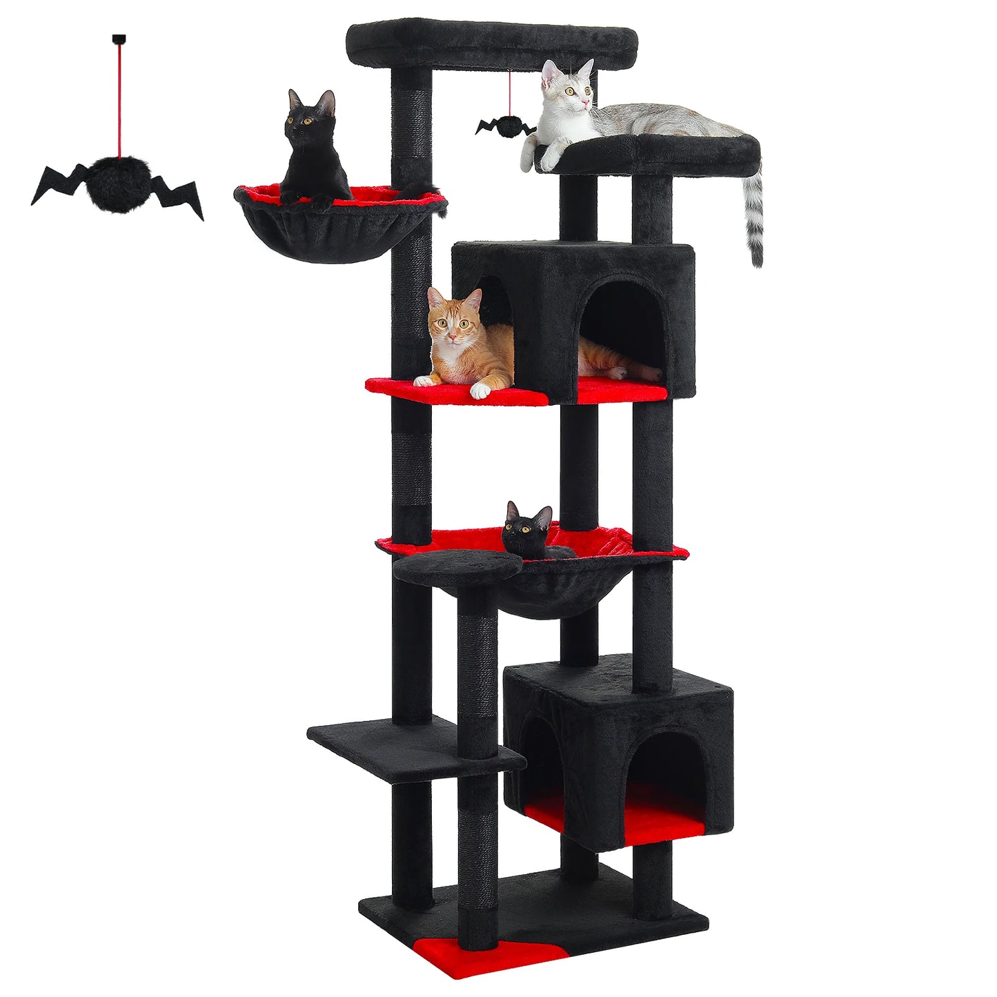 PAWZ Road Tall Cat Tree With Hammock Scratching Posts And Condo