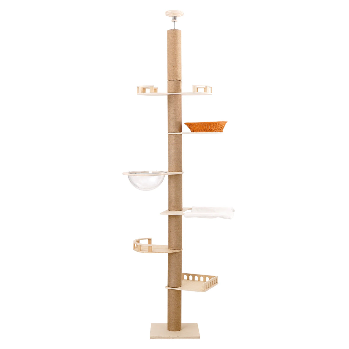 Adjustable Cat Tree With Sisal Posts Hammock And Cozy Capsule