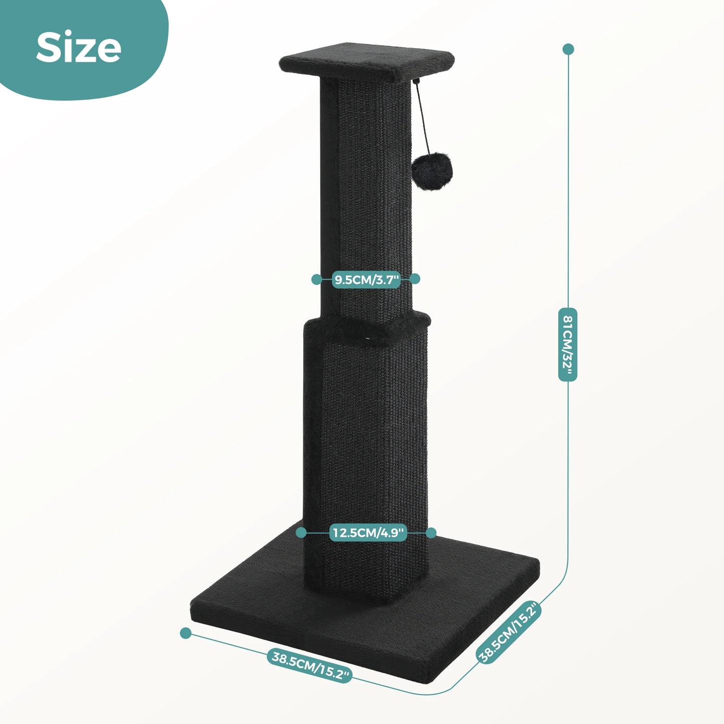 PAWZ Road Cat Scratching Post With Woven Sisal Ball Toy