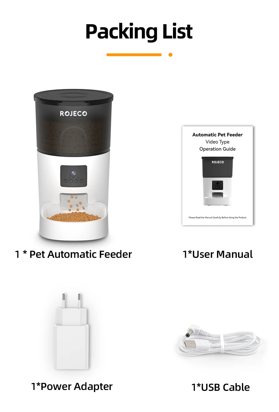 ROJECO Automatic Cat Feeder With Camera Video And Remote Control