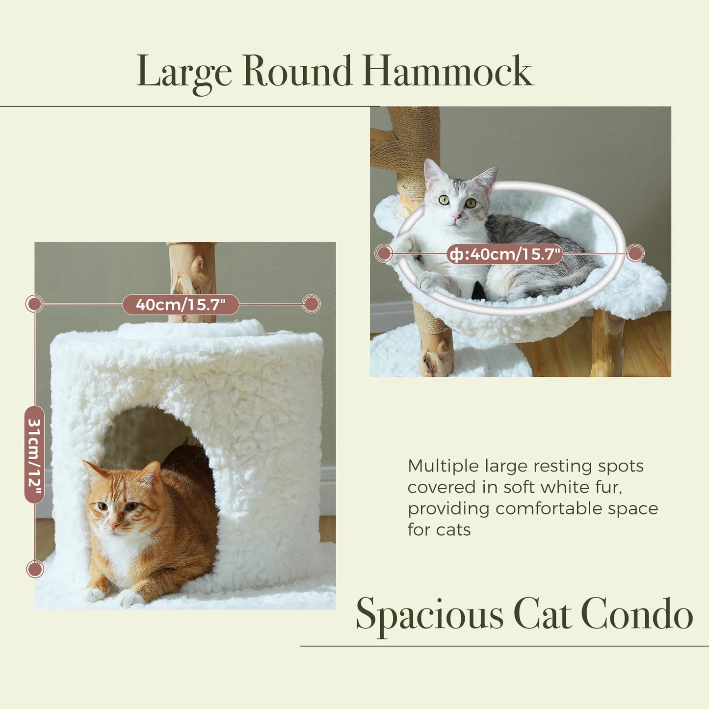 PAWZ Road Large Cat Tree Tower With Sisal Scratching Post And Basket Bed