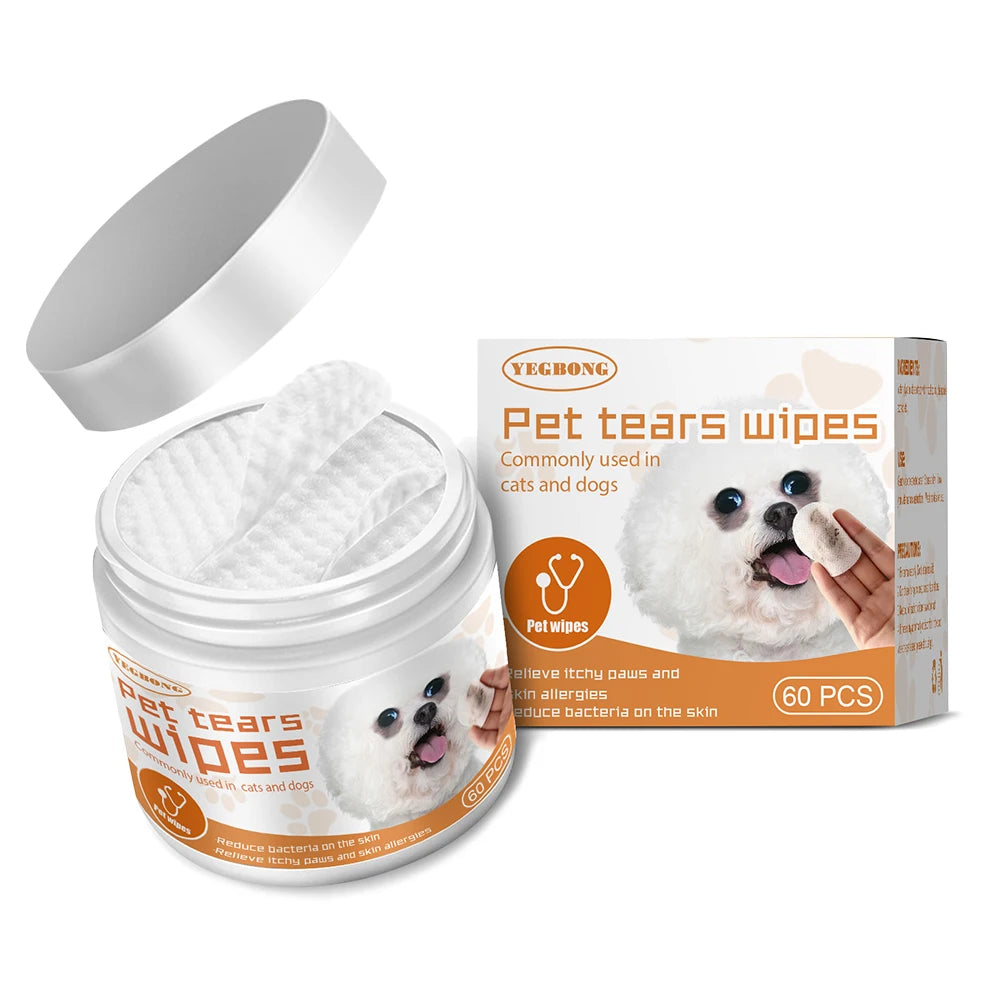 Dog Cat Wet Wipes Ear Stain Remover Nonwoven Cleaning Wipes