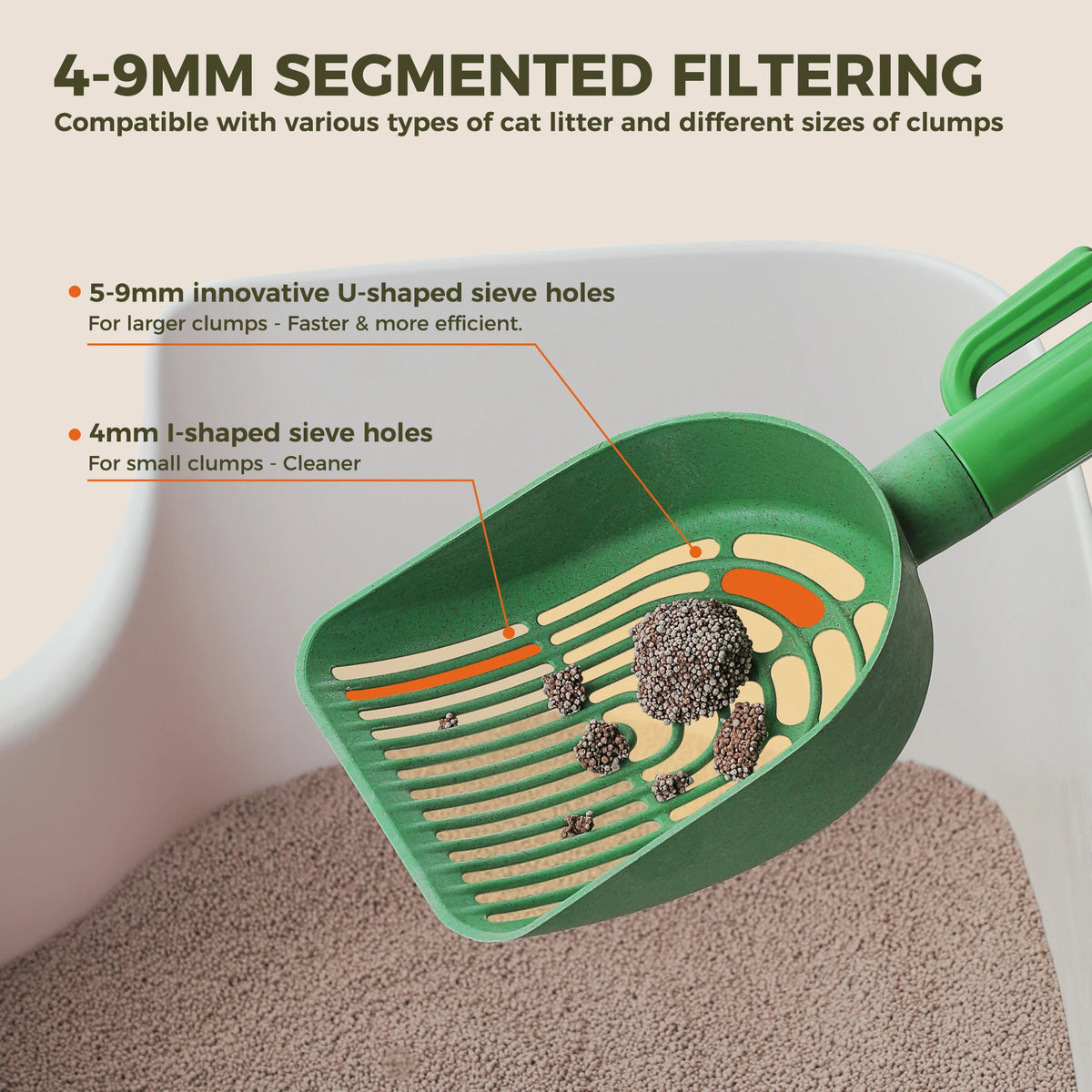 Cactus Cat Litter Scoop With Holder And Waste Bag Storage