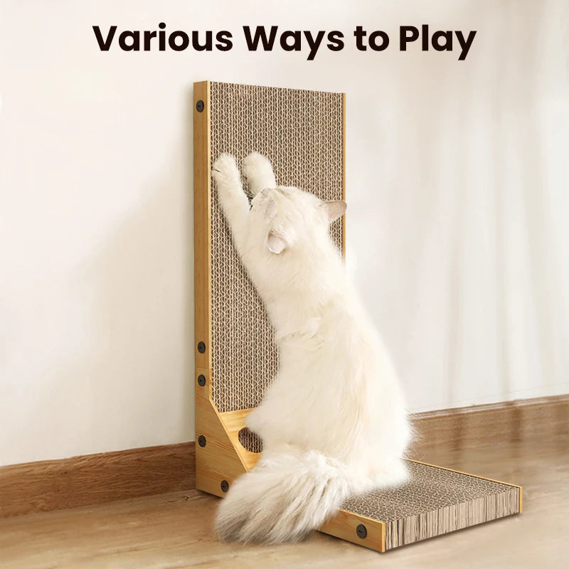 ROJECO Cat Scratcher Cat Scratching Board For Cats Toys L-Shaped Claw Grinding Scraper Mat Cat Furniture Protector Accesories
