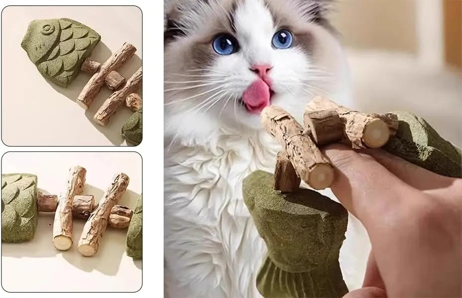 Dental Health Chew Toy for Cats - Bite-Resistant Fishbone Toy