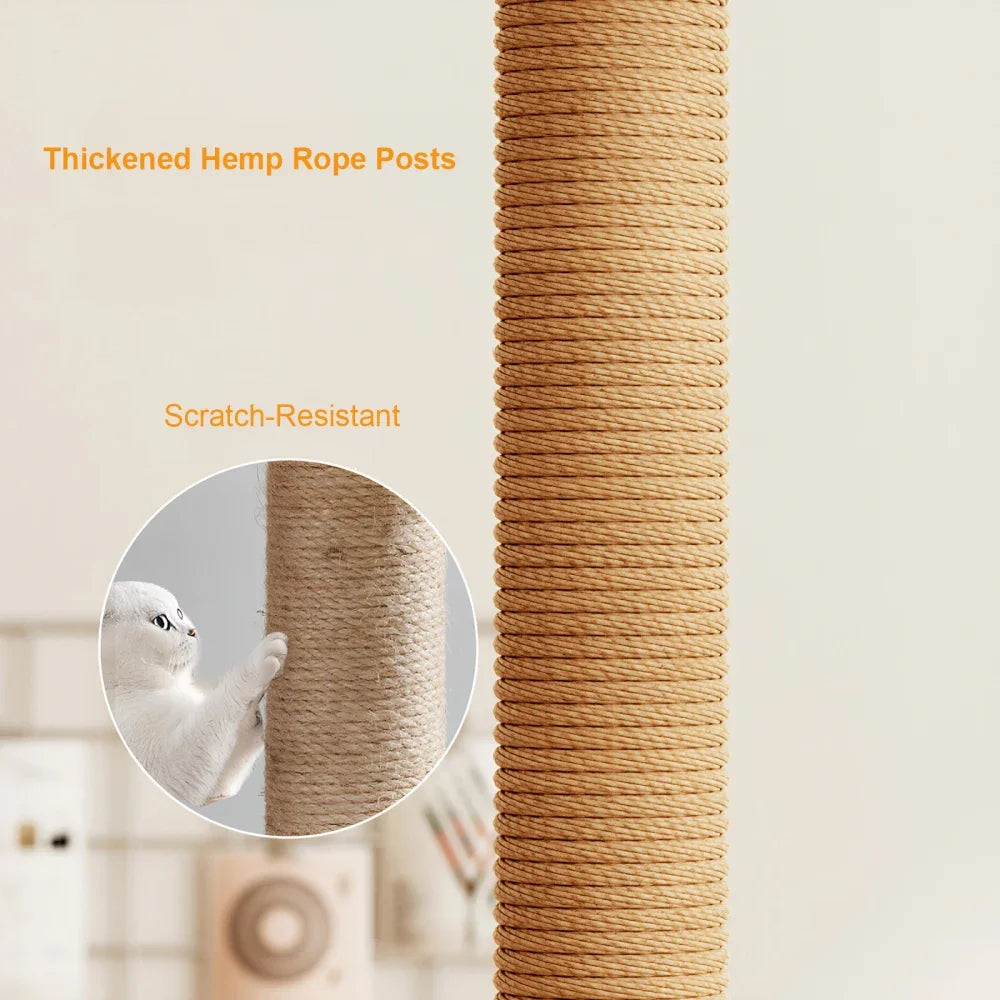 Modern Three Tier Cat Tower With Sisal Posts And Hammock