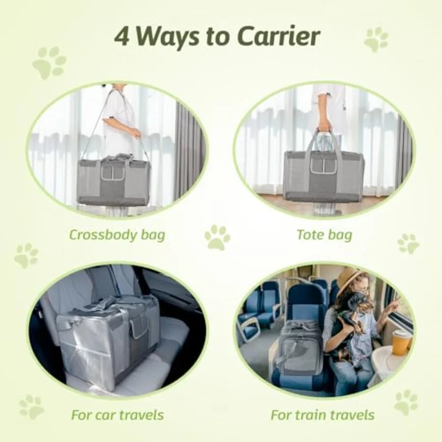All-Sided Mesh Carrier for Cats and Dogs Travel Ready