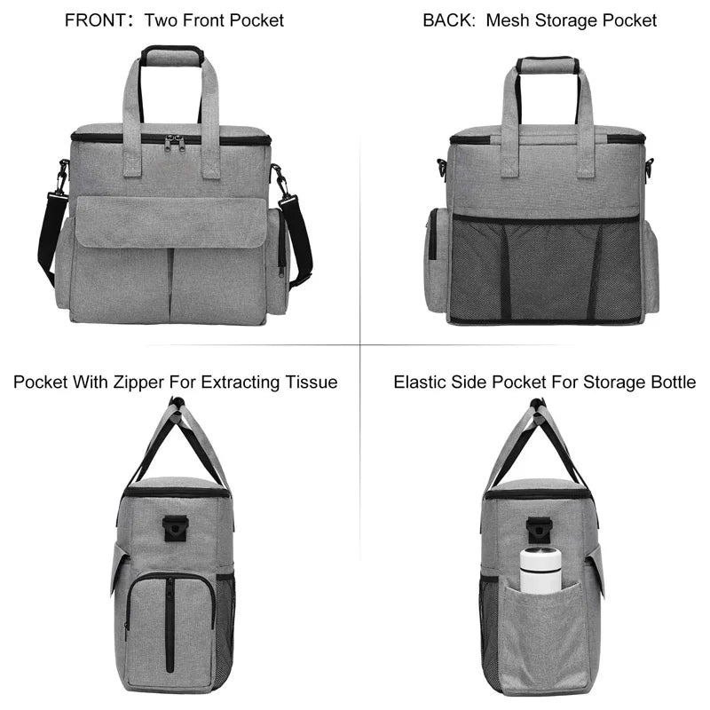 Pet Travel Bag Set Airline Approved Dog Cat Travel Organizer Weekend Tote Multi Function Pockets Supplies Bowls Containers