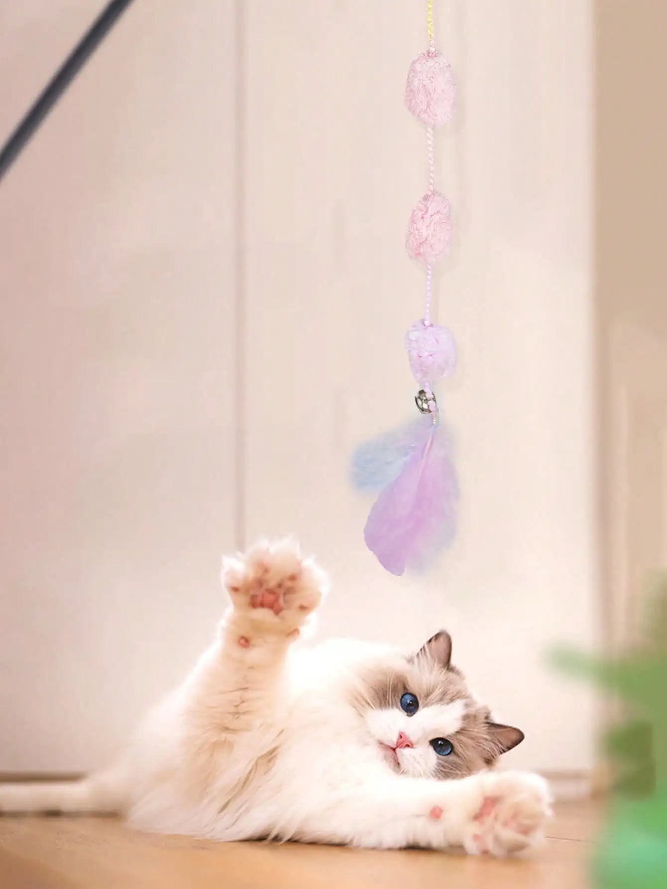 2pcs Cat Teaser Stick With Bell, Interactive Pet Toy For Self-Entertainment