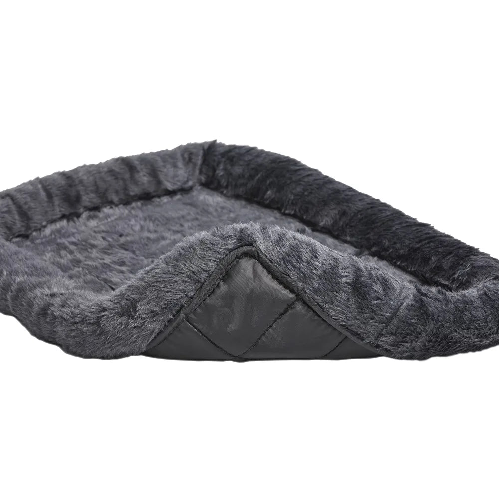 Small Gray Quiet Time Dog Bed Cozy Calming Anti-Anxiety Pet Mat for Small Dogs Cats Puppies Comfortable Washable Non-Slip