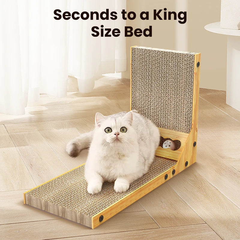ROJECO Cat Scratcher Cat Scratching Board For Cats Toys L-Shaped Claw Grinding Scraper Mat Cat Furniture Protector Accesories