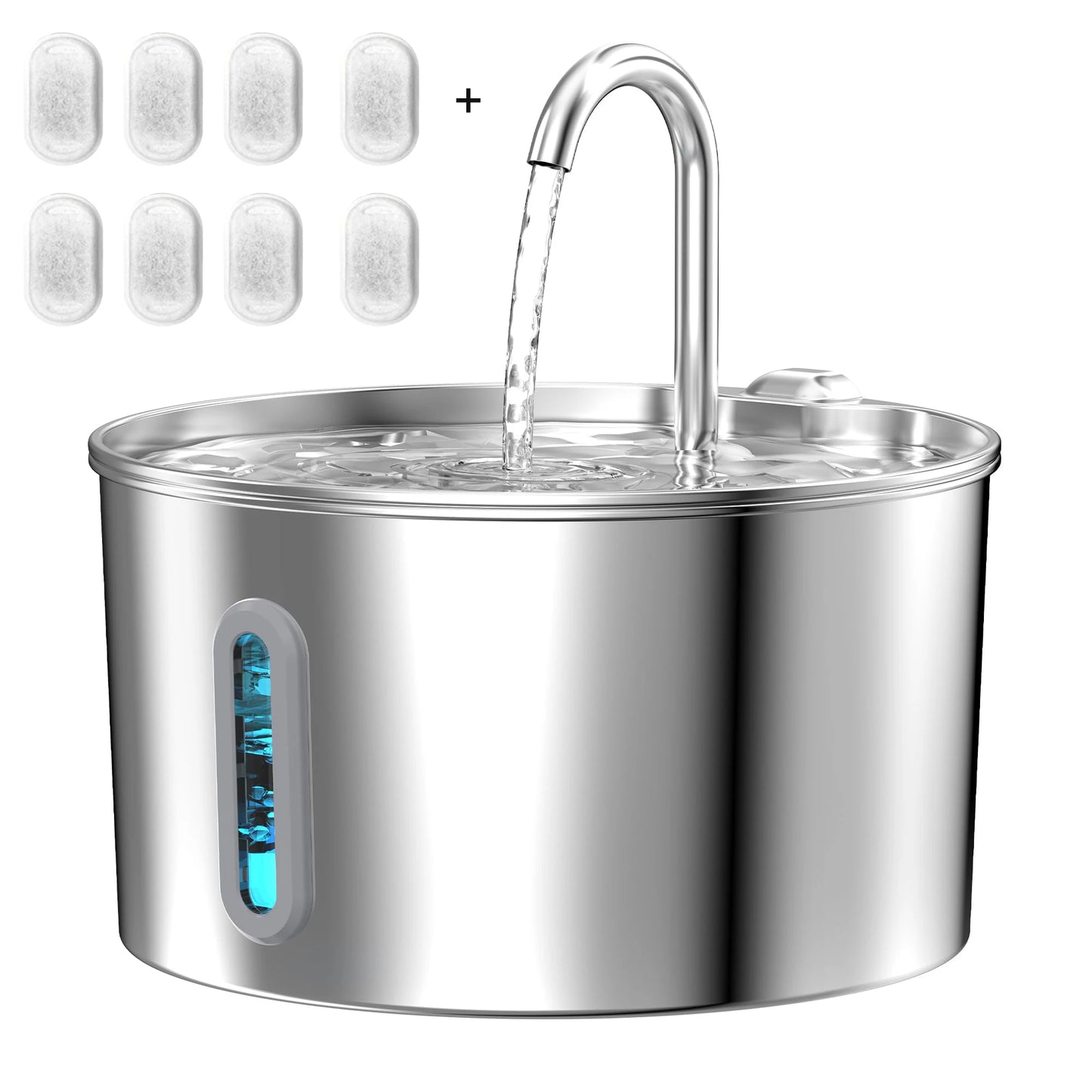 2.2L Cat Drinking Fountain Automatic Stainless Steel Pet Dogs Water Dispenser Ultra-quiet Pump Water Foutain For Multiple Pets