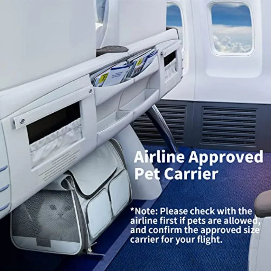 Soft Sided Cat Carrier Backpack With Mesh Windows Airline Approved