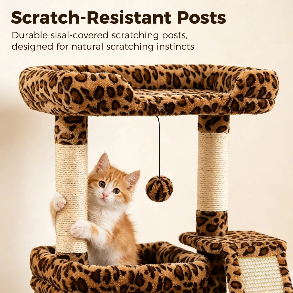 PAWZ Road Indoor Cat Tree With Sisal Scratching Post Perch