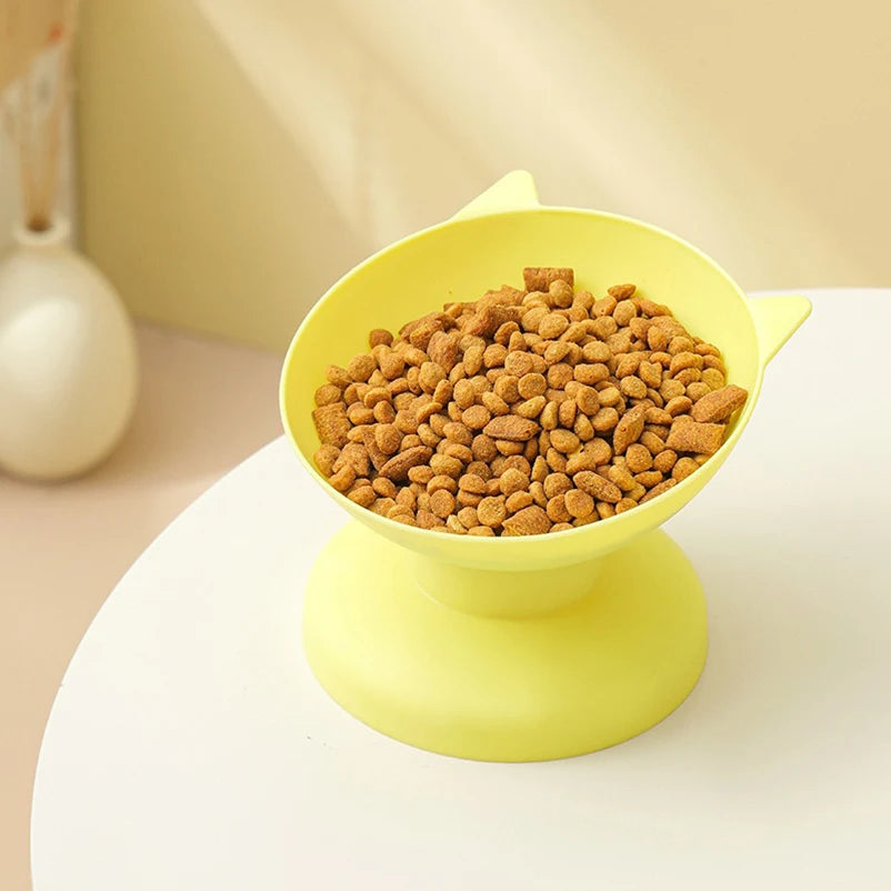 New Pet Cat Dog Bowl High Foot Dog Bowl 45° Neck Protector Cat Pet Food Water Bowl Anti-Overturning Binaural Pet Feeding Bowl