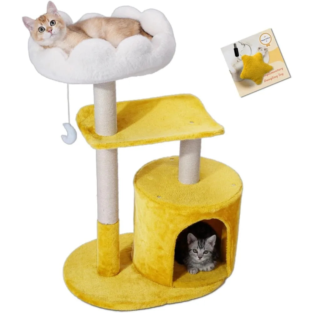 NBVCX Multi Level Cat Tree Tower With Cozy Padded Bed by Annie N Poe Cattastic Supplies