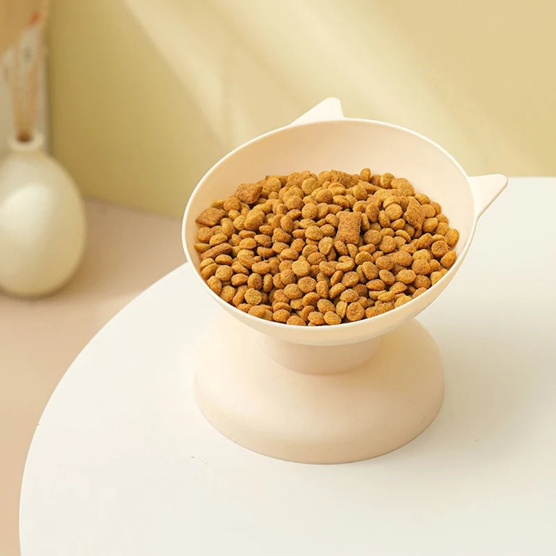 New Pet Cat Dog Bowl High Foot Dog Bowl 45° Neck Protector Cat Pet Food Water Bowl Anti-Overturning Binaural Pet Feeding Bowl