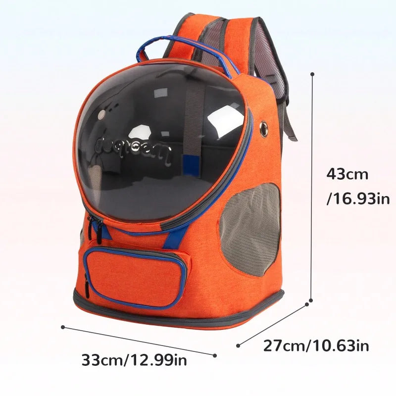 Foldable Breathable Transparent Cat And Dog Backpack Carrier