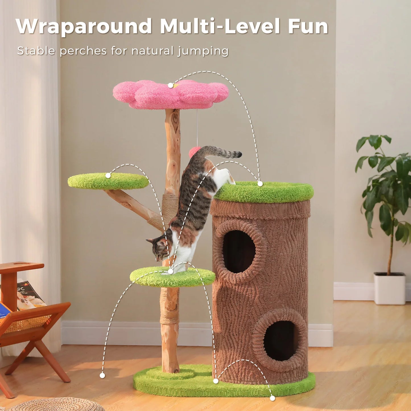 PAWZ Road Large Cat Tree With Four Condos And Scratching Post