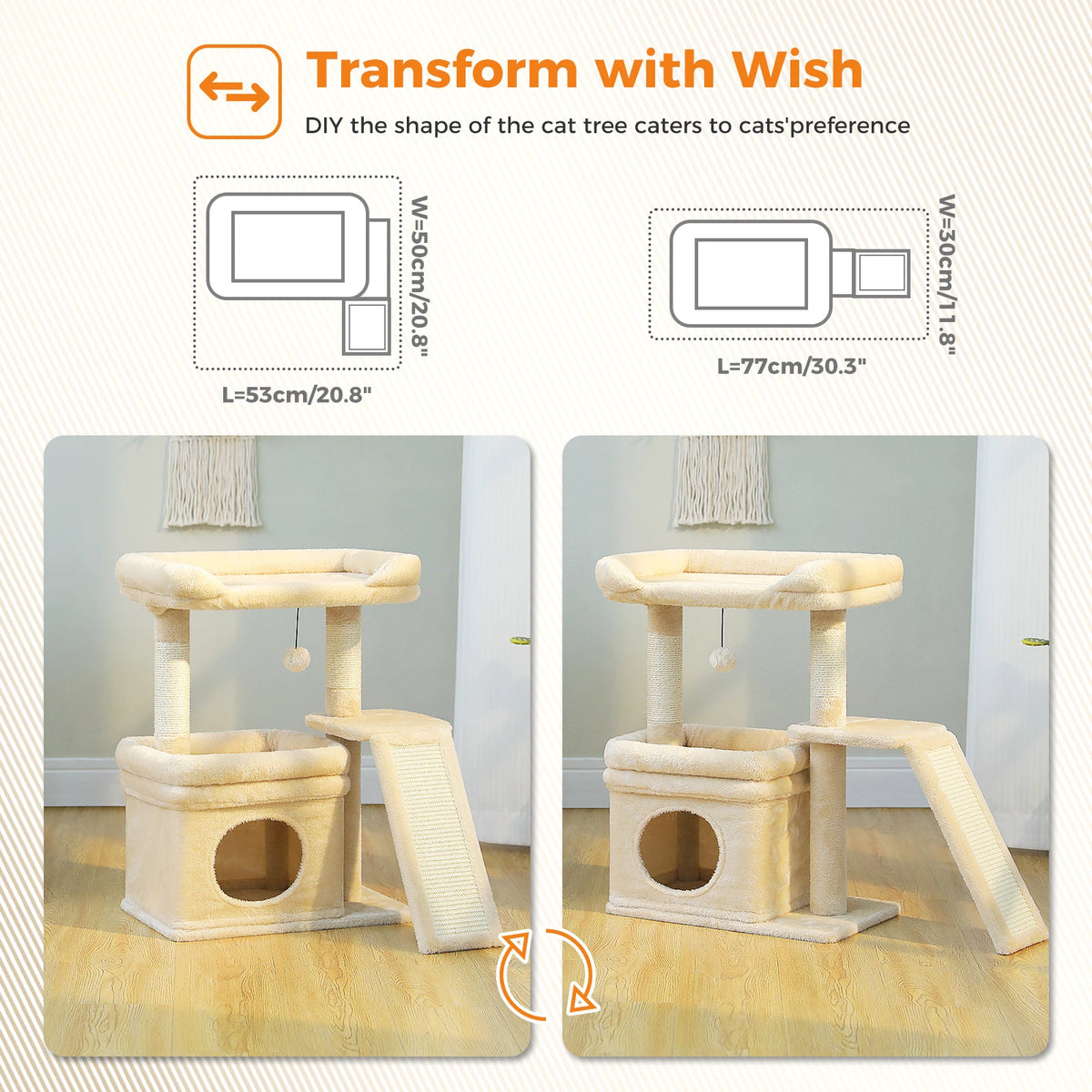 PAWZ Road Indoor Cat Tree With Sisal Scratching Post Perch