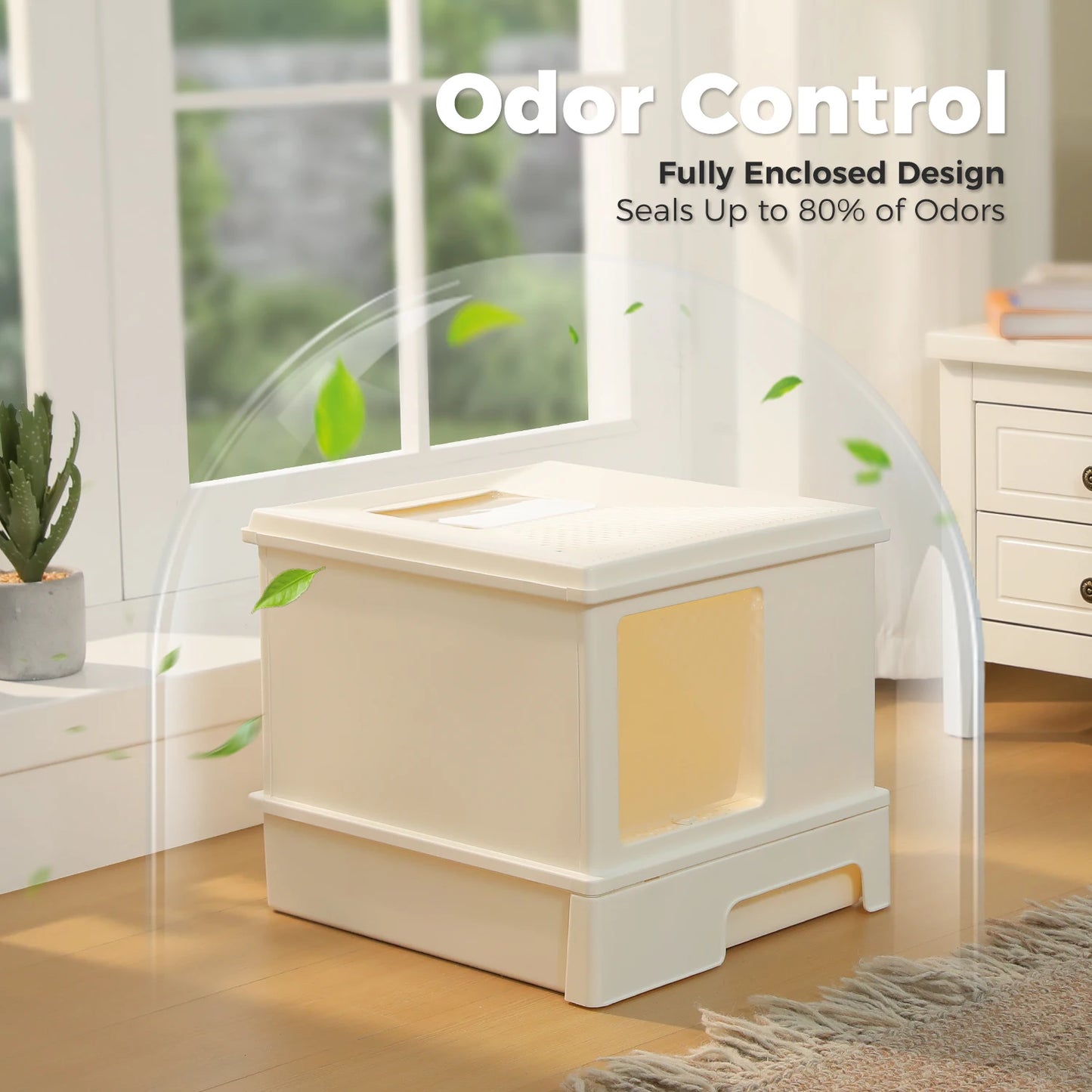 Enclosed Cat Litter Box With Scoop Large Indoor Cat Toilet