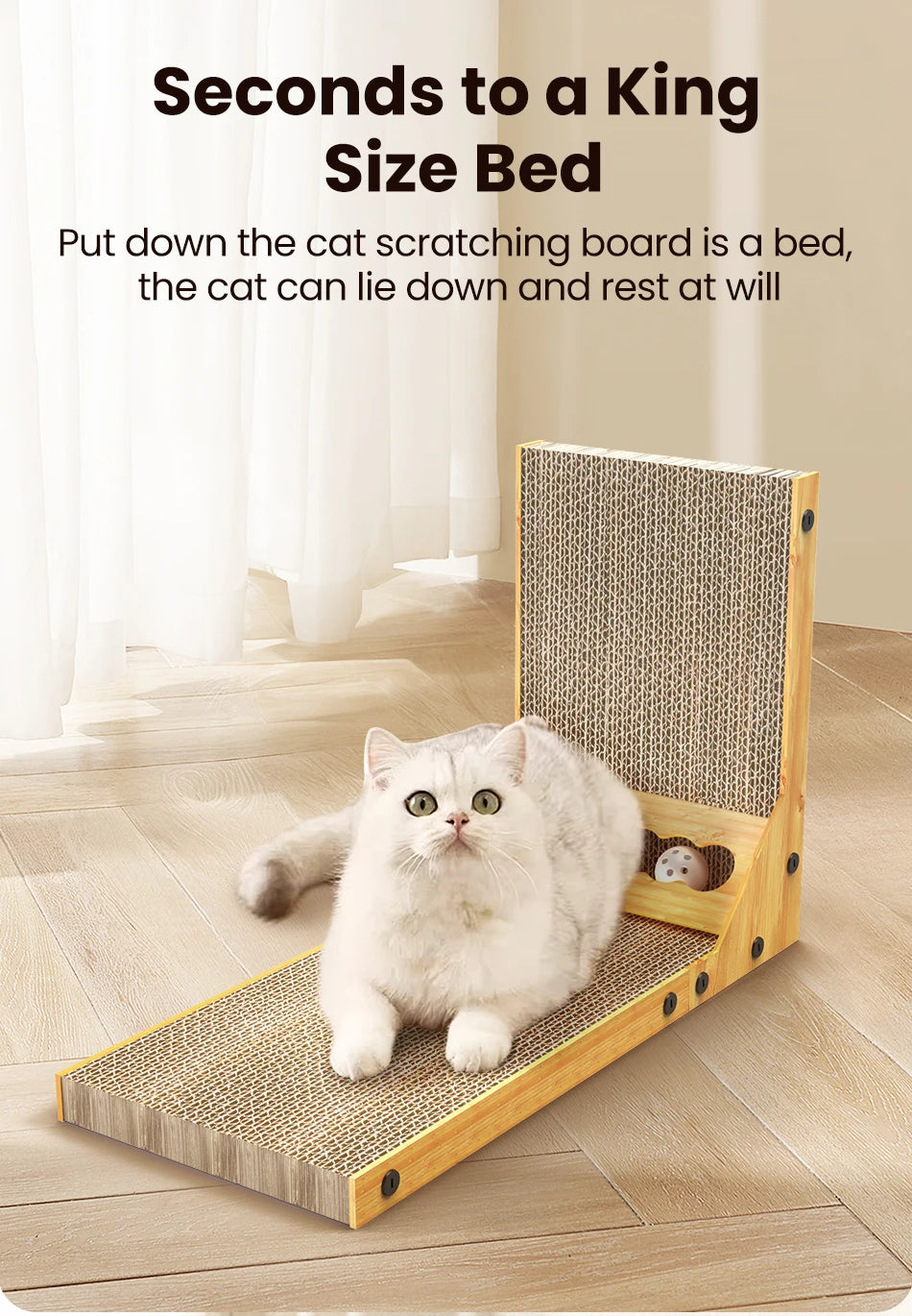 ROJECO Cat Scratcher Cat Scratching Board For Cats Toys L-Shaped Claw Grinding Scraper Mat Cat Furniture Protector Accesories